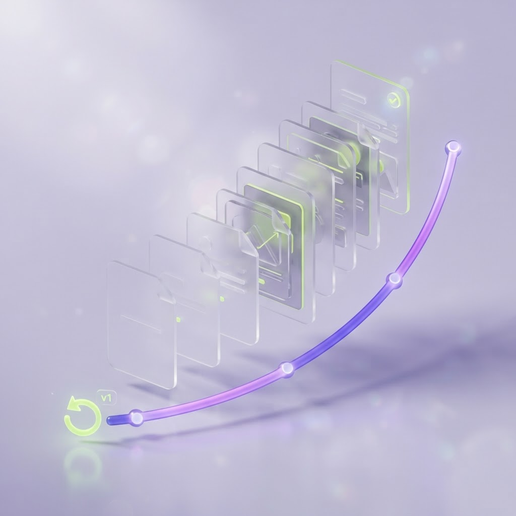 Timeline of file versions with restore points
